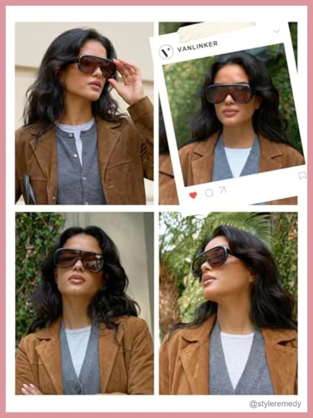 Oversized Aviator Square Sunglasses Polarized UV400 Unisex Retro Futuristic